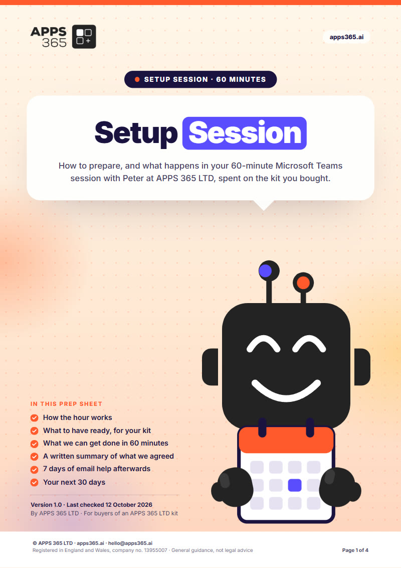 Cover of Setup Session (60 minutes)