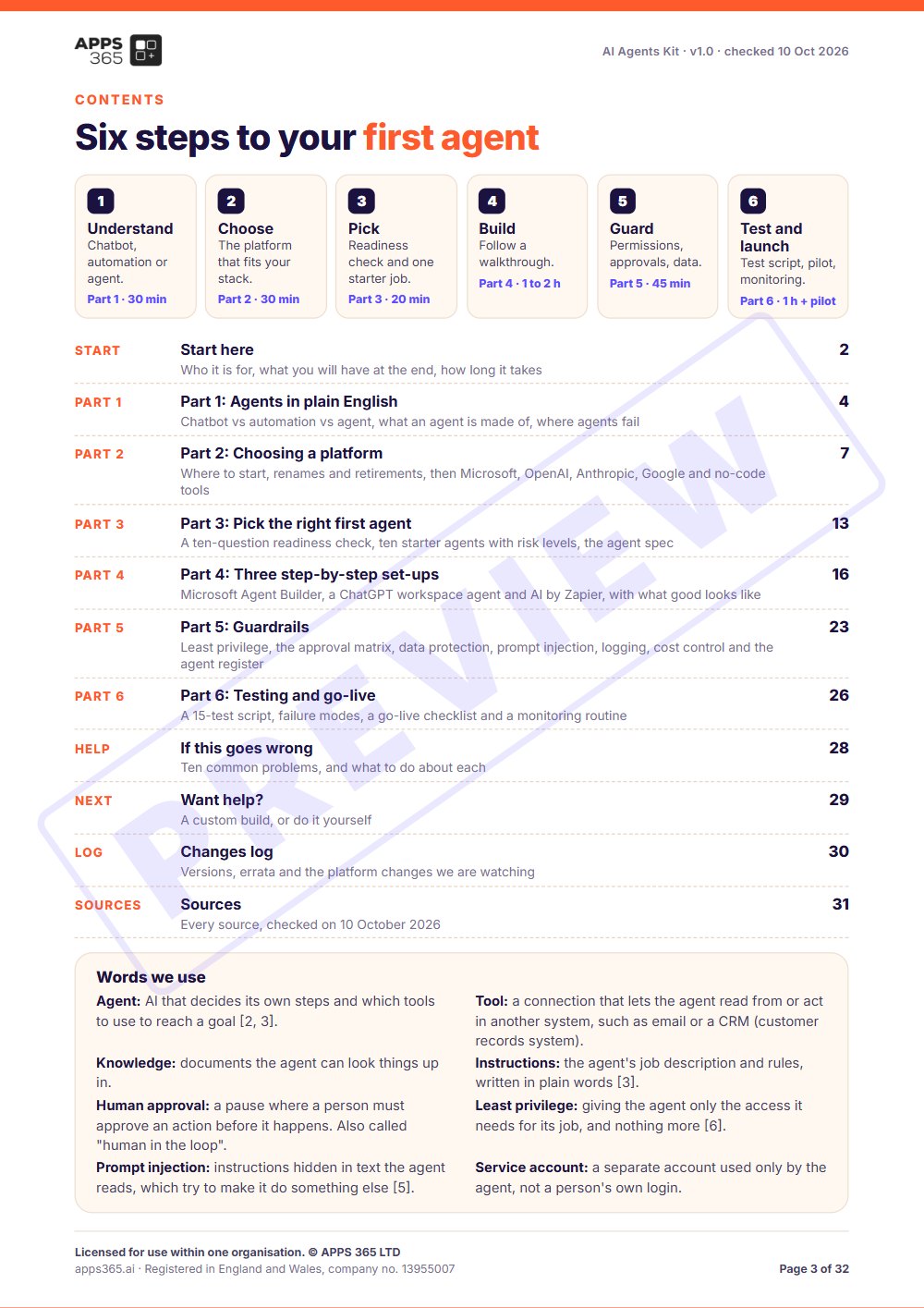 Preview page 1 of AI Agents Kit