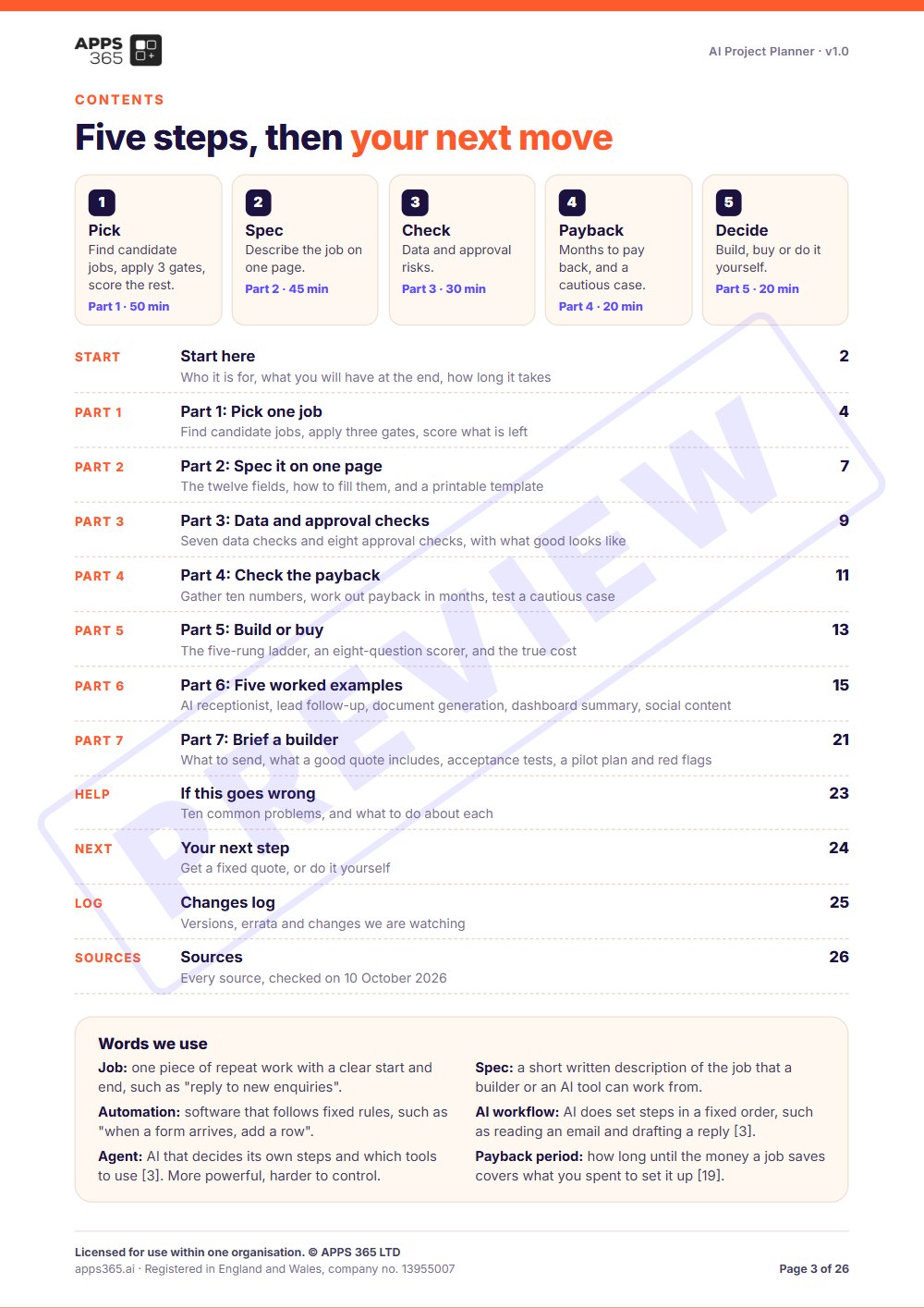 Preview page 1 of AI Project Planner