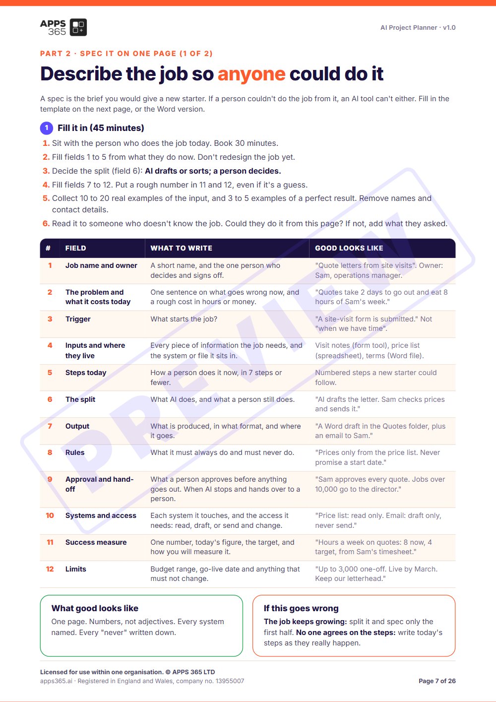 Preview page 2 of AI Project Planner