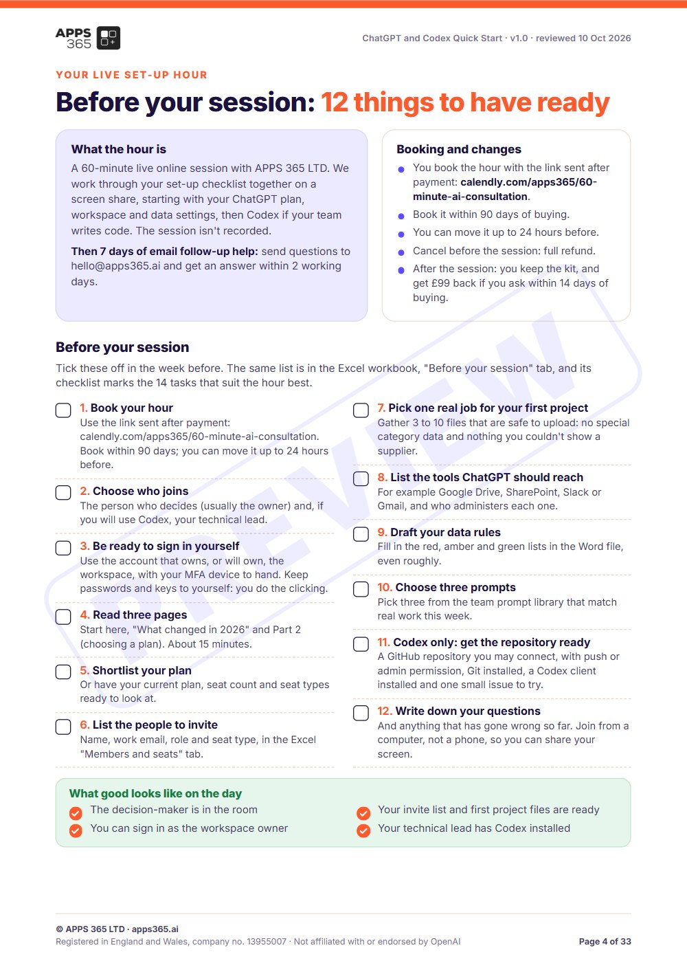 Preview page 2 of ChatGPT and Codex Quick Start