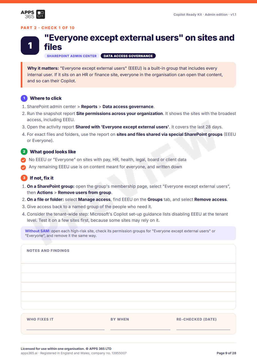 Preview page 3 of Copilot Ready Kit, Admin edition