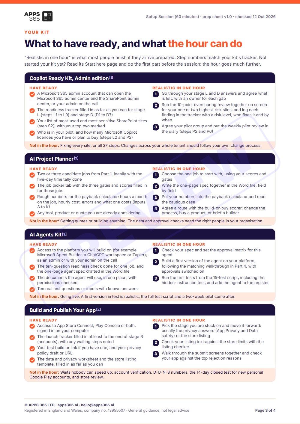 Preview page 2 of Setup Session (60 minutes)